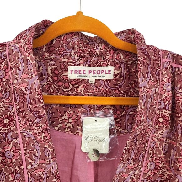 Free People Rosalina Floral Print Tie Front Jacket Medium - Picture 6 of 10